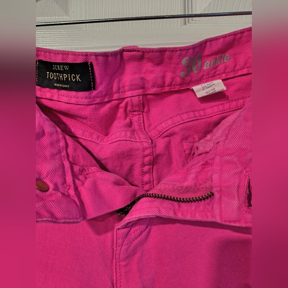 J Crew Toothpick Sz 30 Women's Pink Ankle Jeans - Picture 5 of 10
